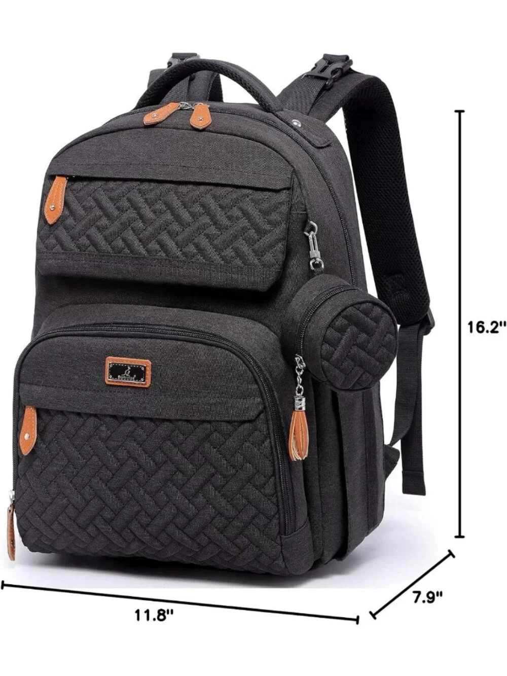 Large Waterproof Diaper Bag Backpack with Changing Pad, Stroller Clips
